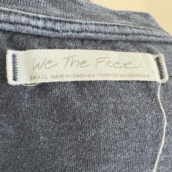 We the Free Blue Vintage Wash Lightweight Oversized Pullover Top Free People S - Picture 6 of 8